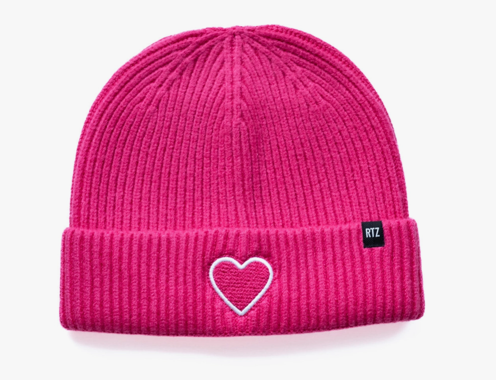 Magenta Heart Beanie