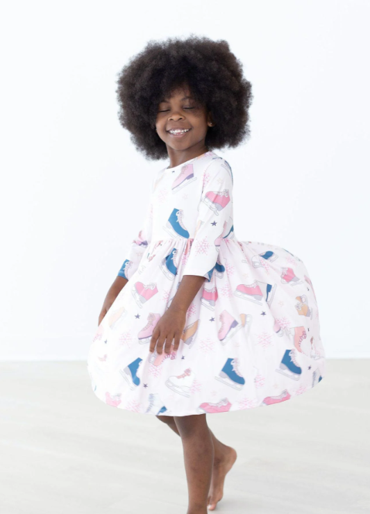 Figure Skate 3/4 Sleeve Twirl Dress