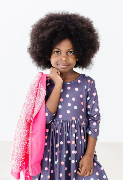 City Girl 3/4 Sleeve Twirl Dress