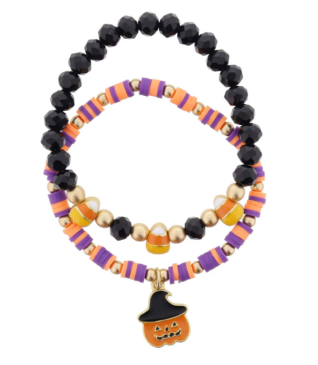 Halloween Set of 2 Beaded Bracelets