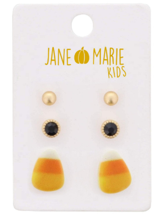 Candy Corn Earring Set of 3