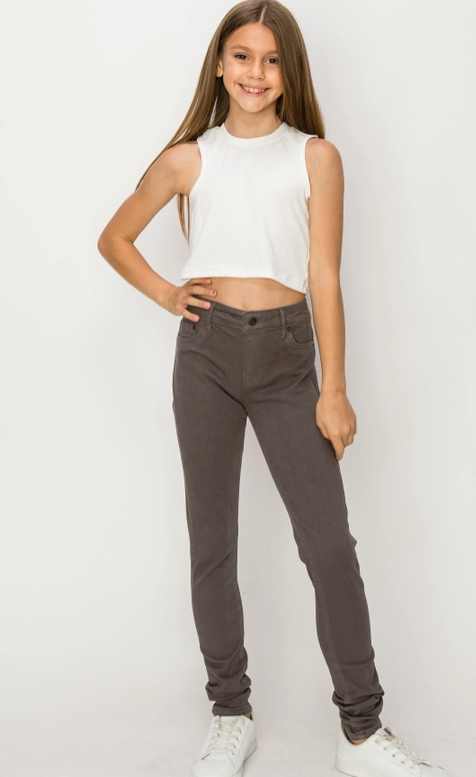 Eiffel Tower Gray Diane Mid Rise Skinny Pant