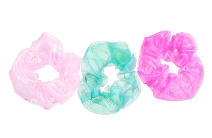 Iridescent Organza Scrunchie Set