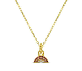 Gold Rosy Rainbow Necklace