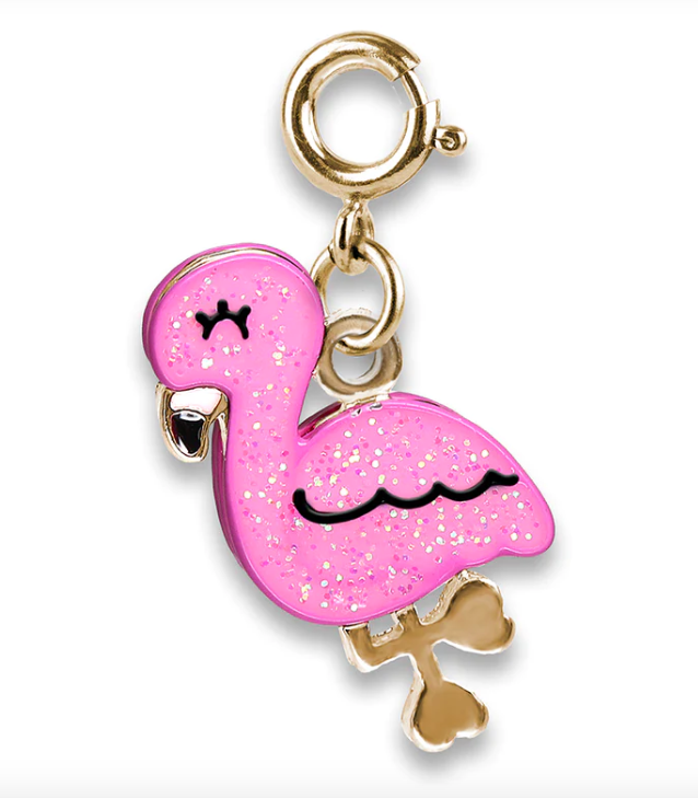 Gold Glitter Flamingo Charm