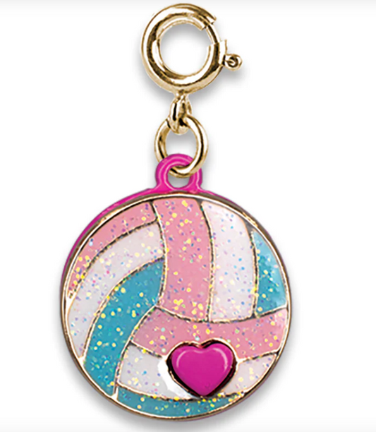 Gold Glitter Volleyball Charm