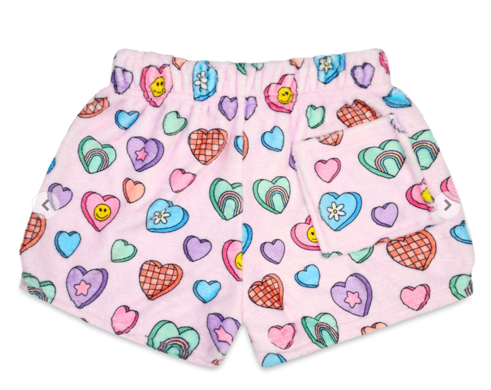 Candy Hearts Plush Shorts