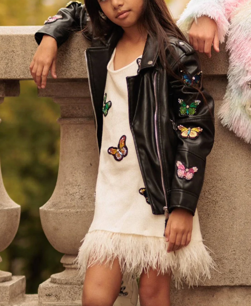 Gem Butterfly Vegan Moto Jacket