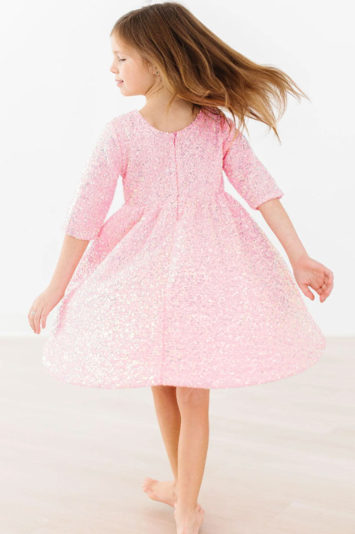 girls pink sparkly dress RESTOCKED!! Girls Pink Sequin Party Dress, Girls Birthday Dress, Girls Sequin Dress, Gem Dress, Graduation Dress