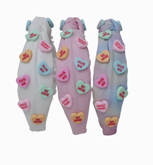 Candy Heart Knot Headband | Pastel Tie Dye