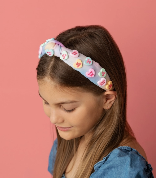 Candy Heart Knot Headband | Lt Pink