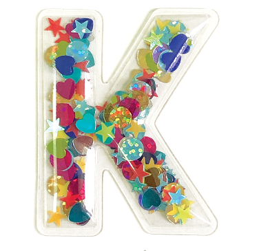 K Initial Confetti Sticker Patch