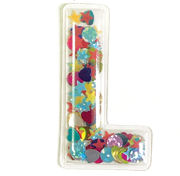 L Initial Confetti Sticker Patch