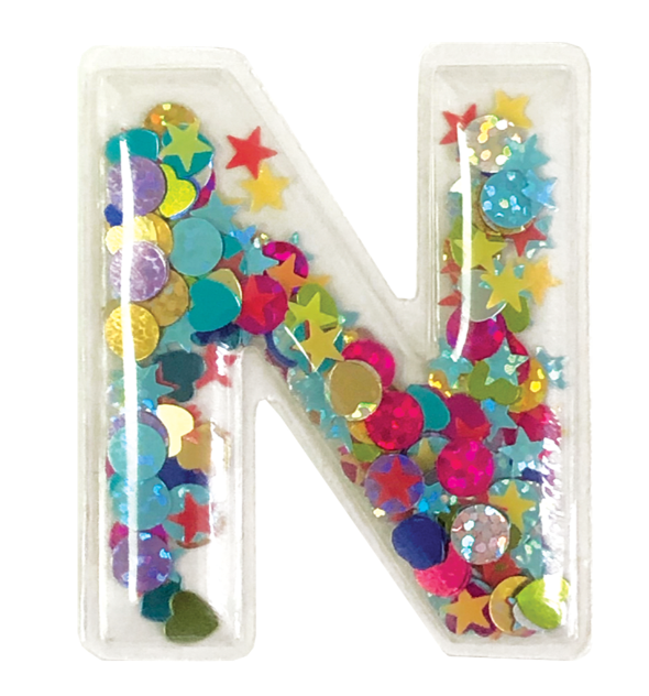 N Initial Confetti Sticker Patch