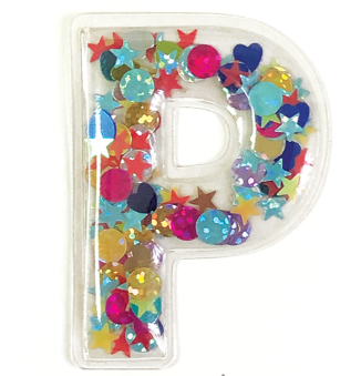 P Initial Confetti Sticker Patch