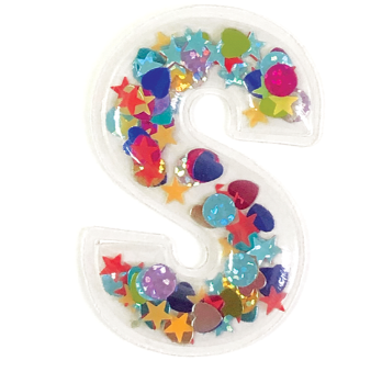 S Initial Confetti Sticker Patch