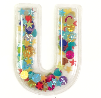 U Initial Confetti Sticker Patch