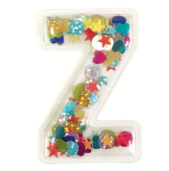 W Initial Confetti Sticker Patch
