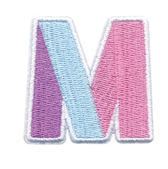 M Initial Color Block Sticker Patch