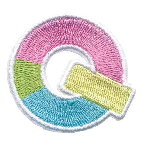 Q Initial Color Block Sticker Patch