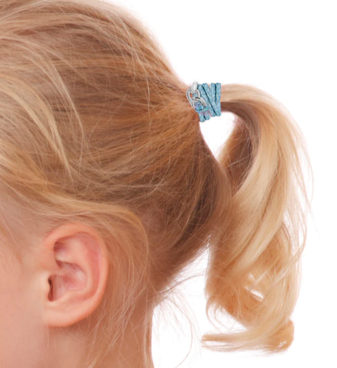 Bracelet Hair Ties | Blue w/Multicolor Chain