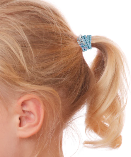 Bracelet Hair Ties | Blue w/Silver Chain