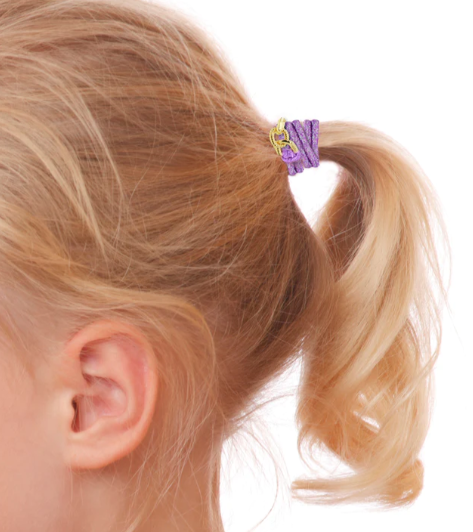 Bracelet Hair Ties | Purple w/Gold Chain