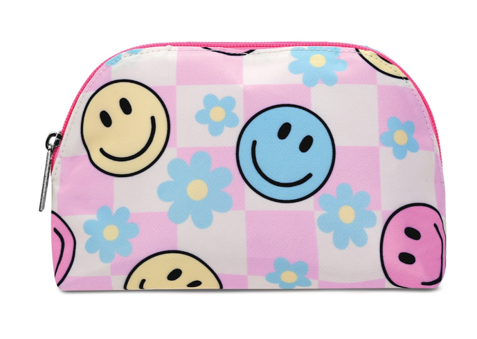 Happy Check Oval Cosmetic Bag