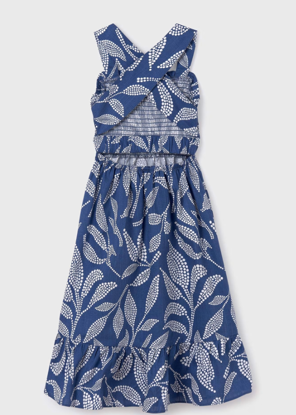 Blue Print Midi Dress | 6962
