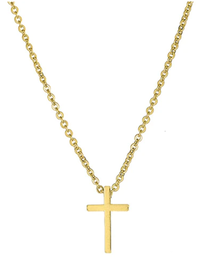 Mini Cross Necklace | Gold