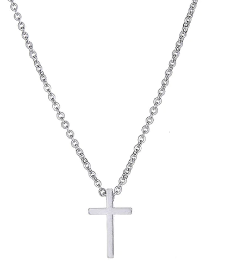 Mini Cross Necklace | Silver