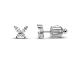 Silver Born to Fly Butterfly Earrings