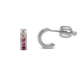 Silver Ombre Half Hoop Earrings