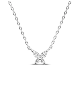 Silver Born to Fly Butterfly Necklace