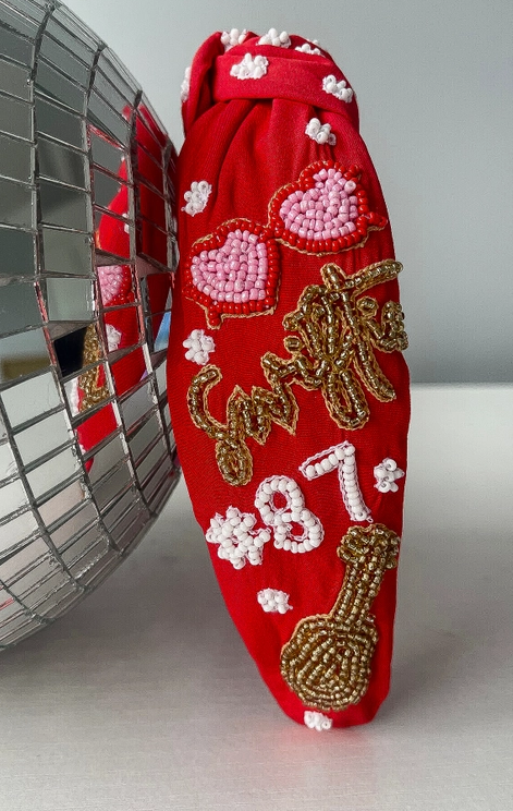 Red Beaded Concert Headband