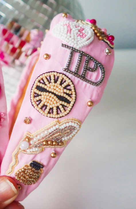Pink TPD Beaded Concert Headband