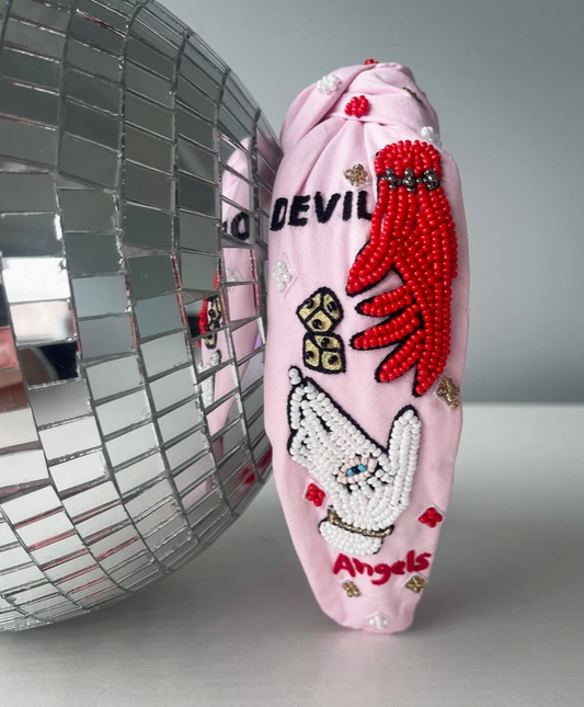 Cruel Summer Pink Beaded Concert Headband
