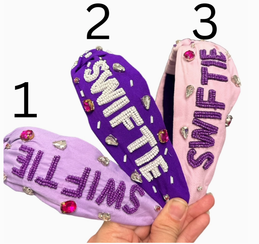 Swiftie Pink Beaded Concert Headband