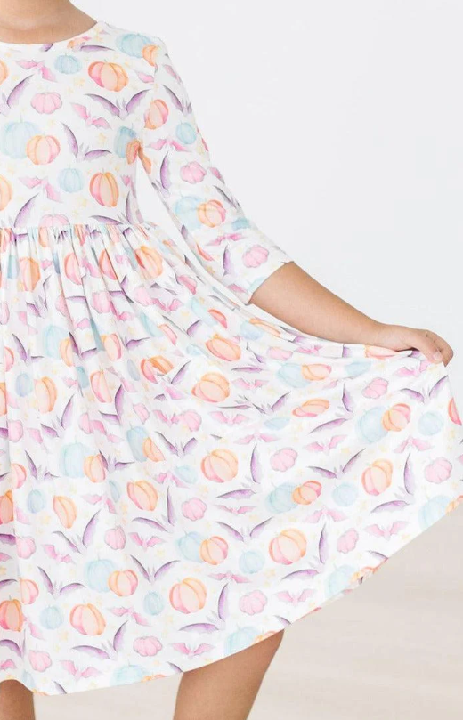 Spooky Sweetheart 3/4 Sleeve Pocket Twirl Dress