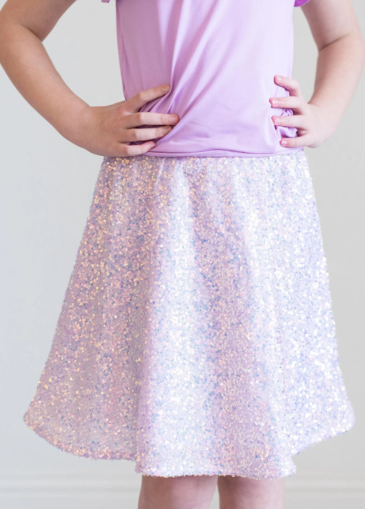 Lavender Sequin Twirl Skirt