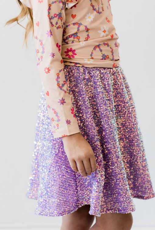 Purple Sequin Twirl Skirt