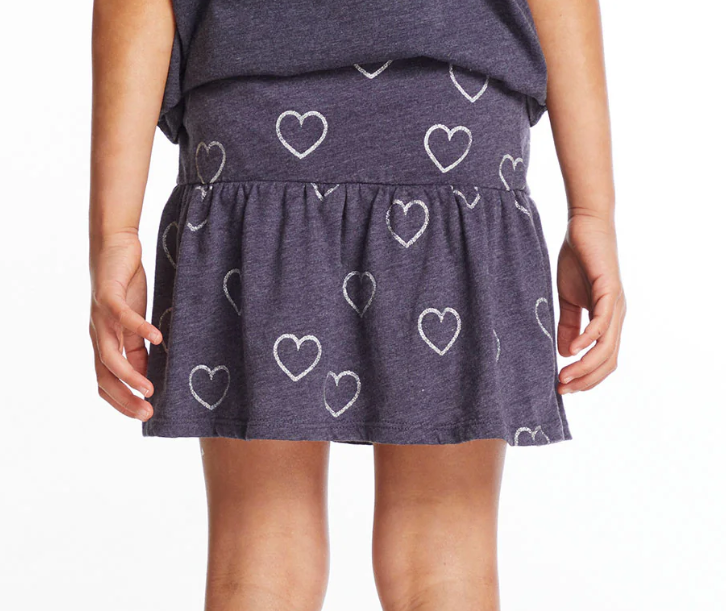Glitter Hearts Peplum Skirt