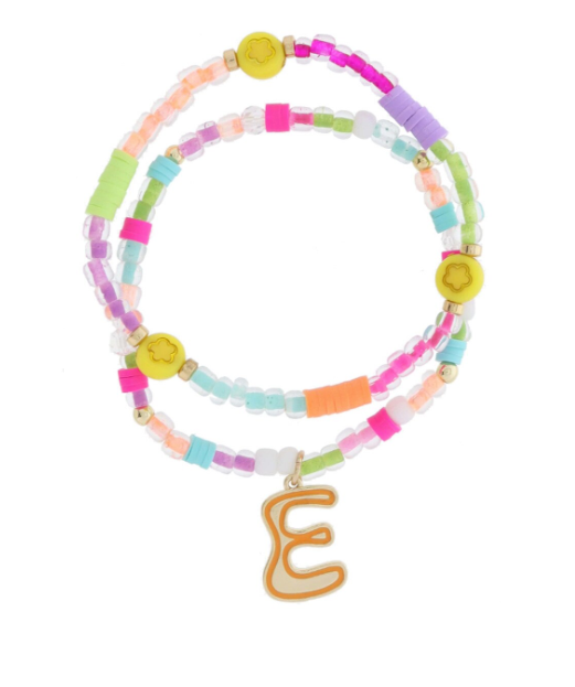E Retro Bubble Beaded Bracelet Set