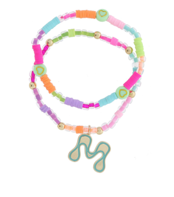 M Retro Bubble Beaded Bracelet Set
