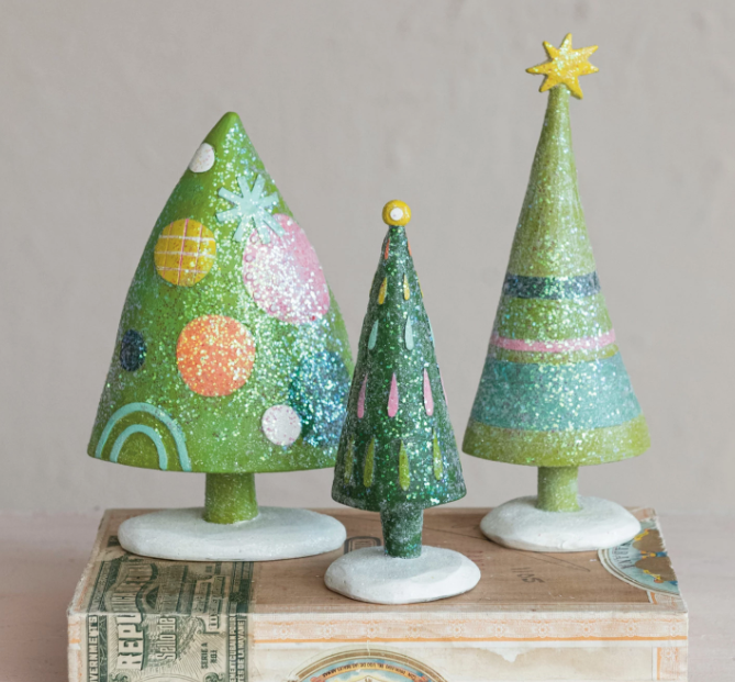 6" Glitter Tree w/Dots