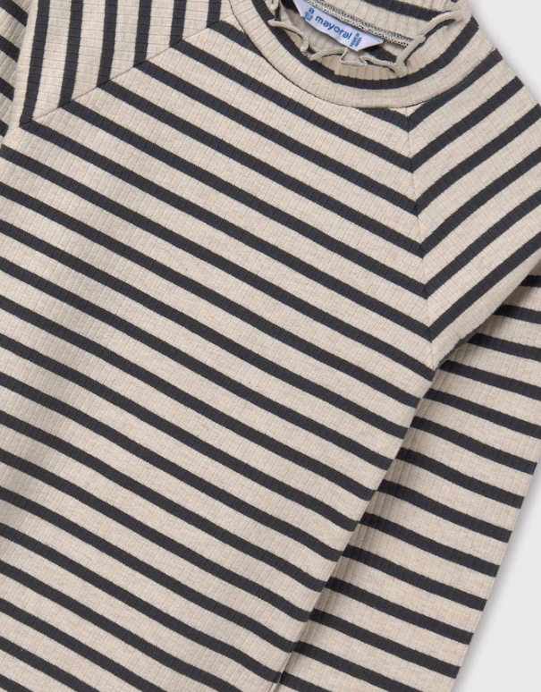 Stripe Ribbed Turtleneck | 7002