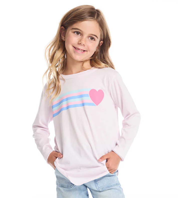 Heart Stripe Long Sleeve Top