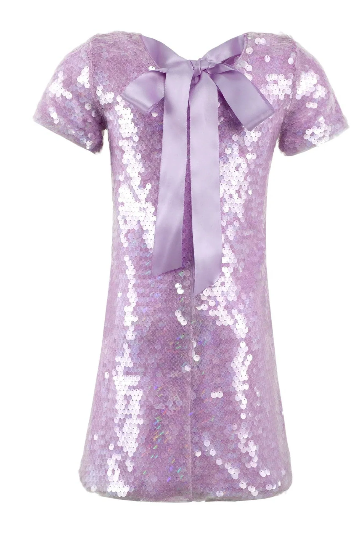 Lavender Sequin Bow Dress