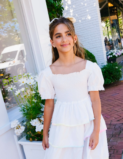 White Rainbow Tier Dress