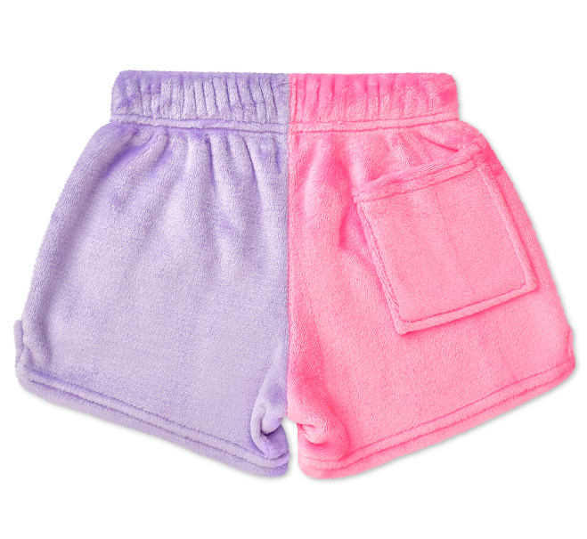 Groovy Smiles Color Block Plush Shorts
